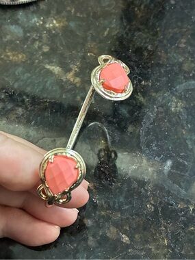 Vintage Kendra Scott gold Andy cuff bracelet in coral